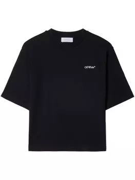 Off-White футболка с цветочным принтом, черный