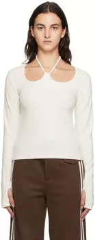 Off-White футболка с длинным рукавом и W-образным вырезом Kijun