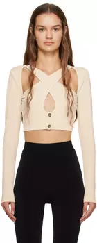 Off-White футболка с длинным рукавом и вырезом Han Kjobenhavn