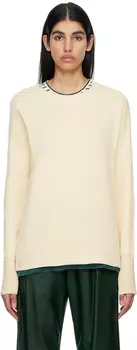 Off-White футболка с длинным рукавом со вставками MM6 Maison Margiela