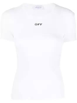 Off-White футболка с логотипом, белый