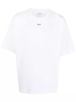 Off-White футболка с логотипом, белый