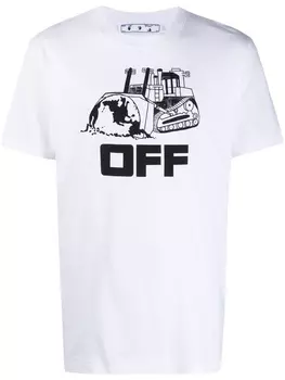 Off-White футболка с логотипом, белый