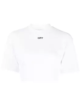 Off-White футболка с логотипом, белый