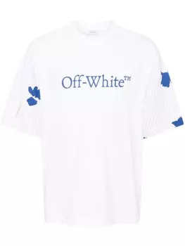 Off-White футболка с логотипом, белый