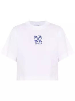 Off-White футболка с логотипом, белый