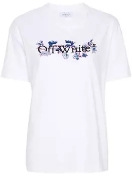 Off-White футболка с логотипом, белый