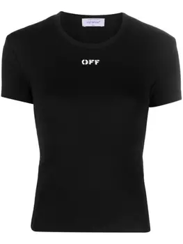 Off-White футболка с логотипом, черный