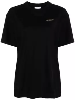 Off-White футболка с логотипом, черный