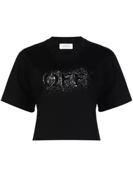 Off-White футболка с логотипом, черный
