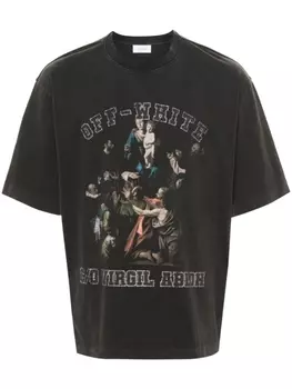 Off-White футболка с логотипом, черный