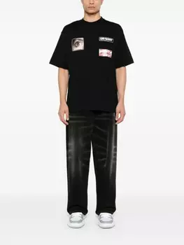 Off-White футболка с логотипом Eye, черный