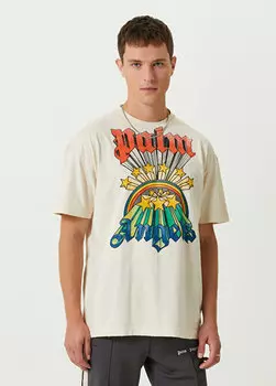 Off-white футболка с логотипом Palm Angels