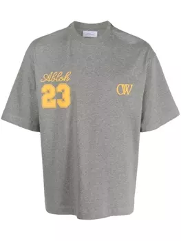 Off-White футболка с логотипом, серый