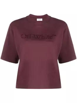 Off-White футболка с логотипом Thick Big, красный