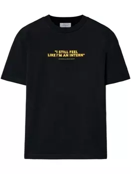 Off-White футболка с надписью, черный