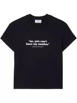 Off-White футболка с надписью, черный