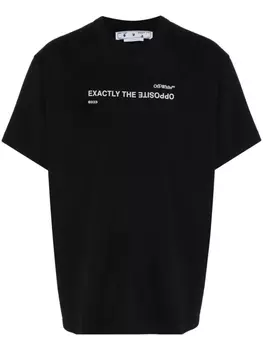 Off-White футболка с надписью, черный