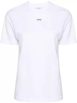 Off-White футболка с полосками Diag, белый