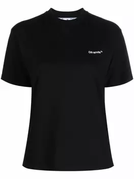 Off-White футболка с полосками Diag, черный