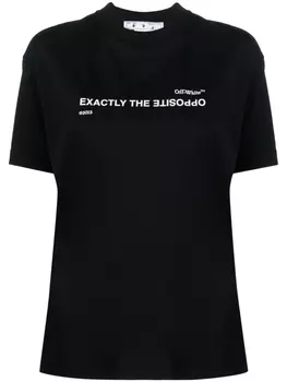 Off-White футболка с принтом Exactly the Opposite, черный