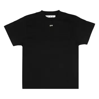 Off-White Футболка с трафаретным логотипом, Черная