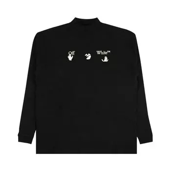 Off-White Футболка с воротником-стойкой с логотипом, Черная