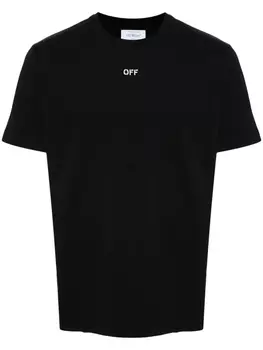Off-White футболка с вышитым логотипом