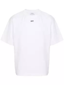 Off-White футболка с вышитым логотипом, белый