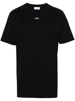 Off-White футболка с вышитым логотипом, черный