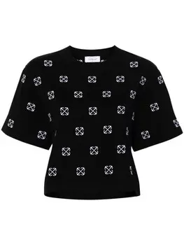 Off-White футболка с вышивкой Arrows, черный