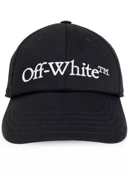 Off-White хлопковая кепка с вышитым логотипом, черный