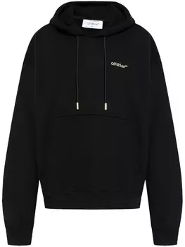 Off-White хлопковая толстовка с логотипом, черный