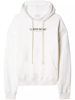 Off-White худи Chess Move с надписью, нейтральный цвет