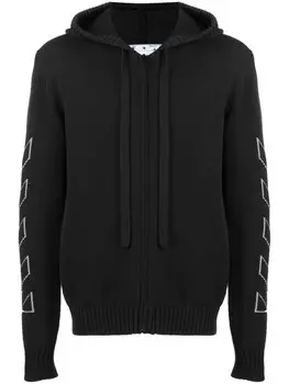 Off-White худи Diag Outline на молнии, черный