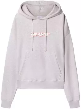 Off-White худи Round Logo Skate, серый