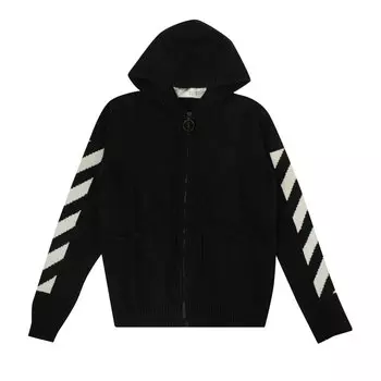 Off-White худи с диагональной молнией, цвет Черный