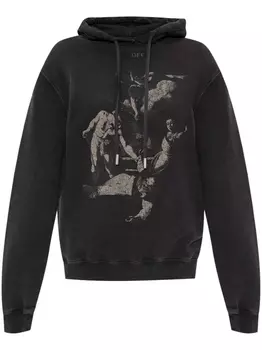 Off-White худи с графичным принтом, черный