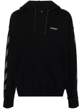 Off-White худи с контрастной строчкой, черный