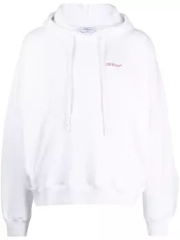 Off-White худи с логотипом, белый
