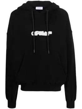 Off-White худи с логотипом, черный