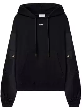 Off-White худи с логотипом, черный