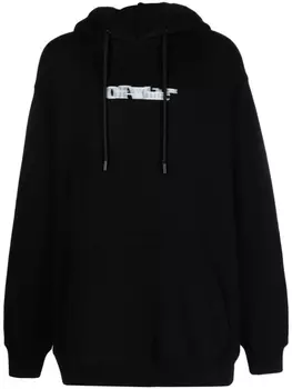 Off-White худи с логотипом, черный