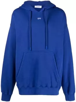 Off-White худи с логотипом, синий