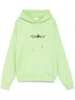 Off-White худи с логотипом, зеленый