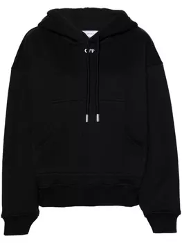 Off-White худи с вышитым логотипом, черный