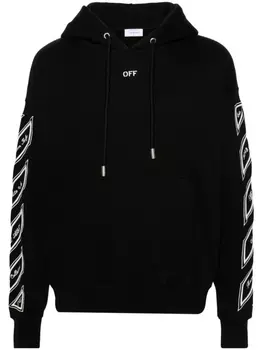 Off-White худи с вышитым логотипом, черный