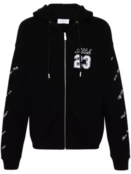 Off-White худи с вышитым логотипом, черный