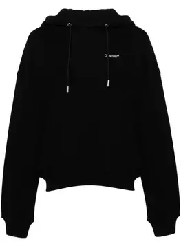 Off-White худи с вышитым логотипом, черный