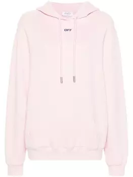 Off-White худи с вышитым логотипом, розовый